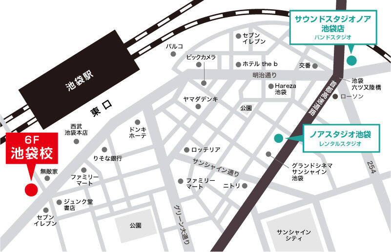 NOAバレエスクール池袋校 地図画像